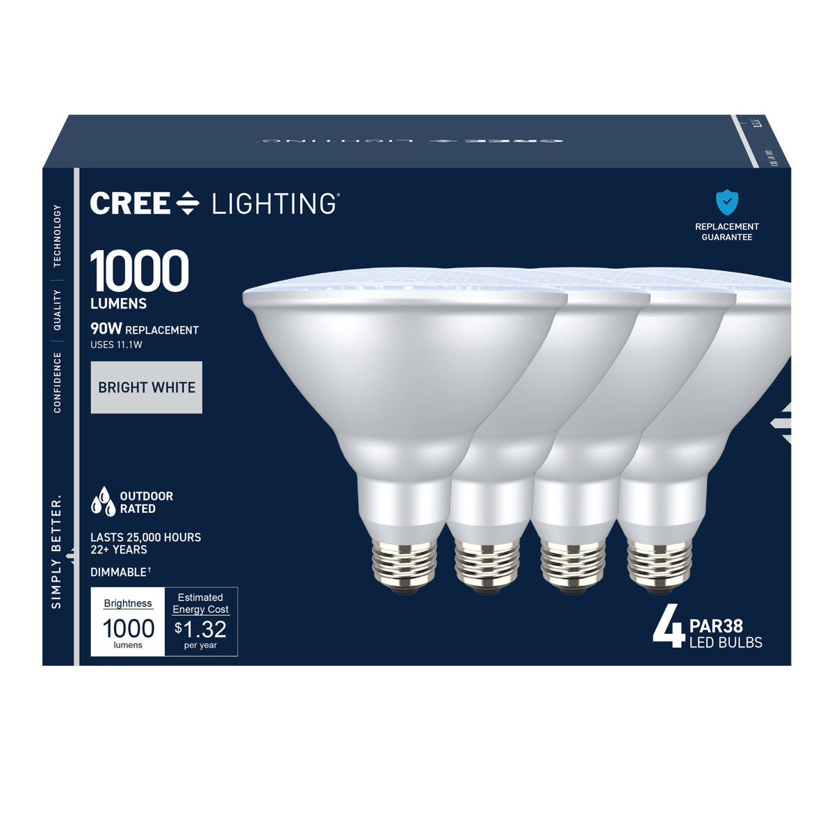 90W Replacement PAR38 Bright White Medium E26 Base Dimmable LED Light Bulb (4-Pack)
