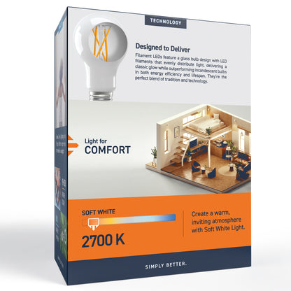 75W Replacement A19 Soft White Medium E26 Base Dimmable LED Light Bulb (4-Pack)
