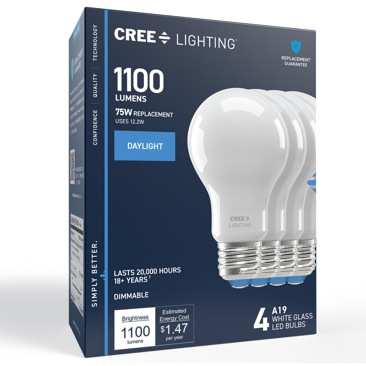 75W Replacement A19 Daylight Medium E26 Base Dimmable LED Light Bulb (4-Pack)