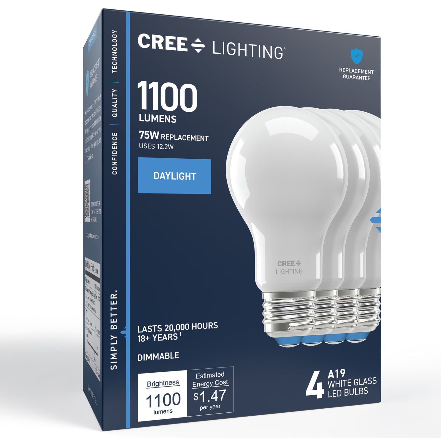 75W Replacement A19 Daylight Medium E26 Base Dimmable LED Light Bulb (4-Pack)