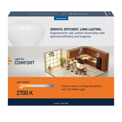 85W Replacement BR40 Soft White Medium E26 Base Dimmable LED Light Bulb (2-Pack)