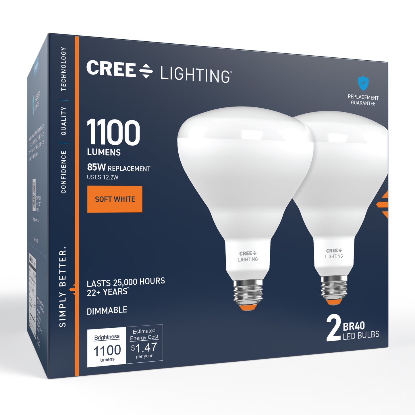 85W Replacement BR40 Soft White Medium E26 Base Dimmable LED Light Bulb (2-Pack)