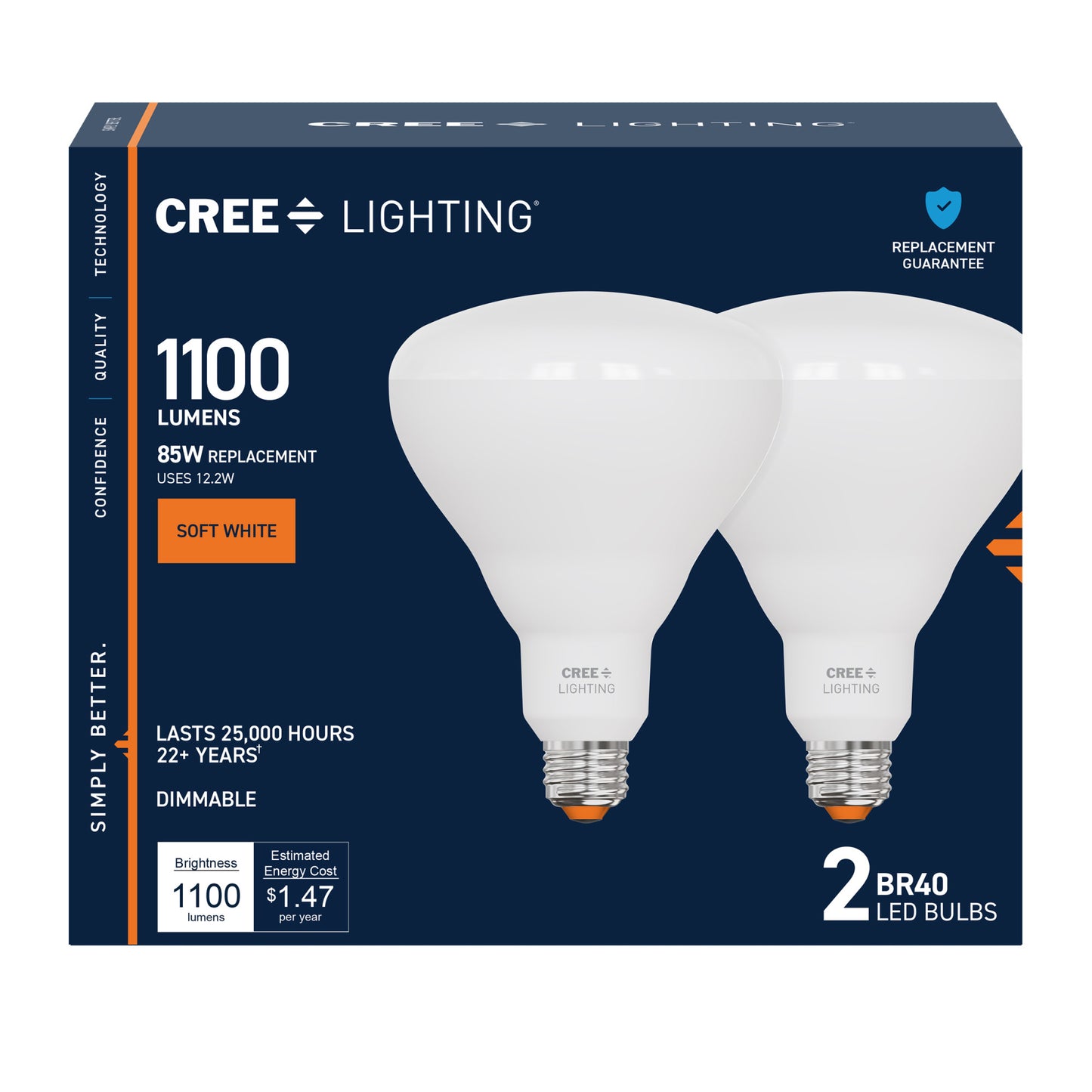 85W Replacement BR40 Soft White Medium E26 Base Dimmable LED Light Bulb (2-Pack)