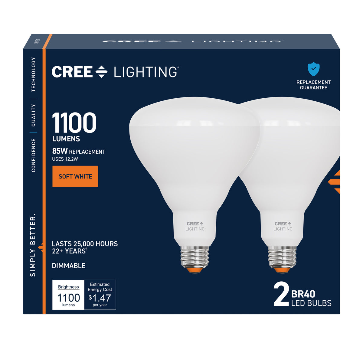 85W Replacement BR40 Soft White Medium E26 Base Dimmable LED Light Bulb (2-Pack)