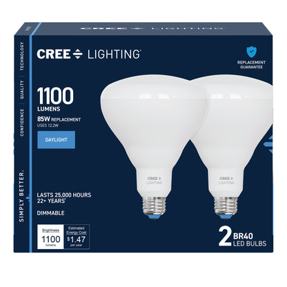 85W Replacement BR40 Daylight Medium E26 Base Dimmable LED Light Bulb (2-Pack)