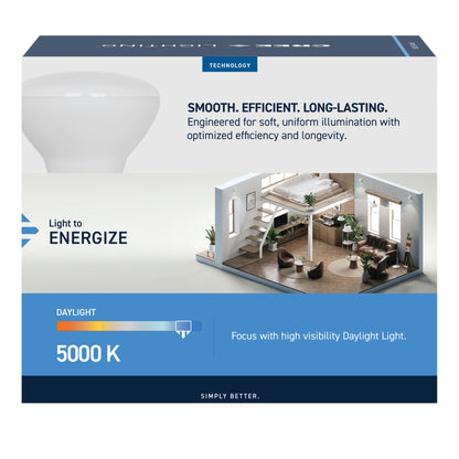 85W Replacement BR40 Daylight Medium E26 Base Dimmable LED Light Bulb (2-Pack)