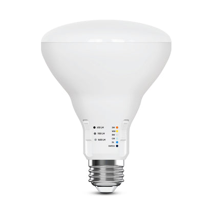 65/85/100W Replacement BR30 Adjustable Brightness 5 Shades + Switch Mode Medium E26 Base Dimmable LED Light Bulb (2-Pack)