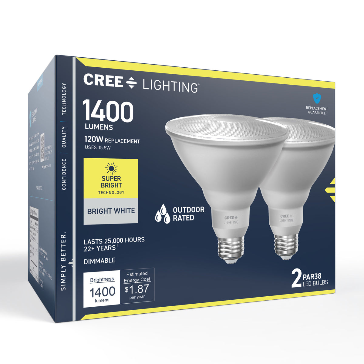 120W Replacement PAR38 Super Bright Bright White Medium E26 Base Dimmable LED Light Bulb (2-Pack)