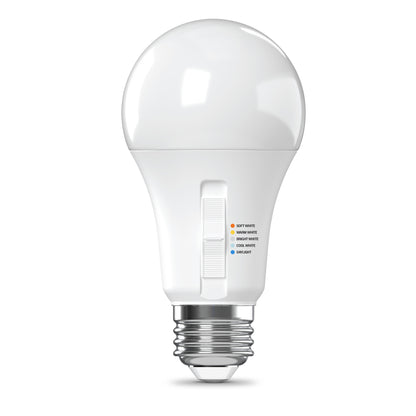 100W Replacement A19 Dusk to Dawn Switchable White Medium E26 Base Non-Dimmable LED Light Bulb