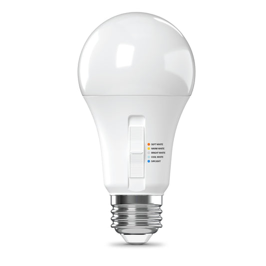 100W Replacement A19 Dusk to Dawn Switchable White Medium E26 Base Non-Dimmable LED Light Bulb