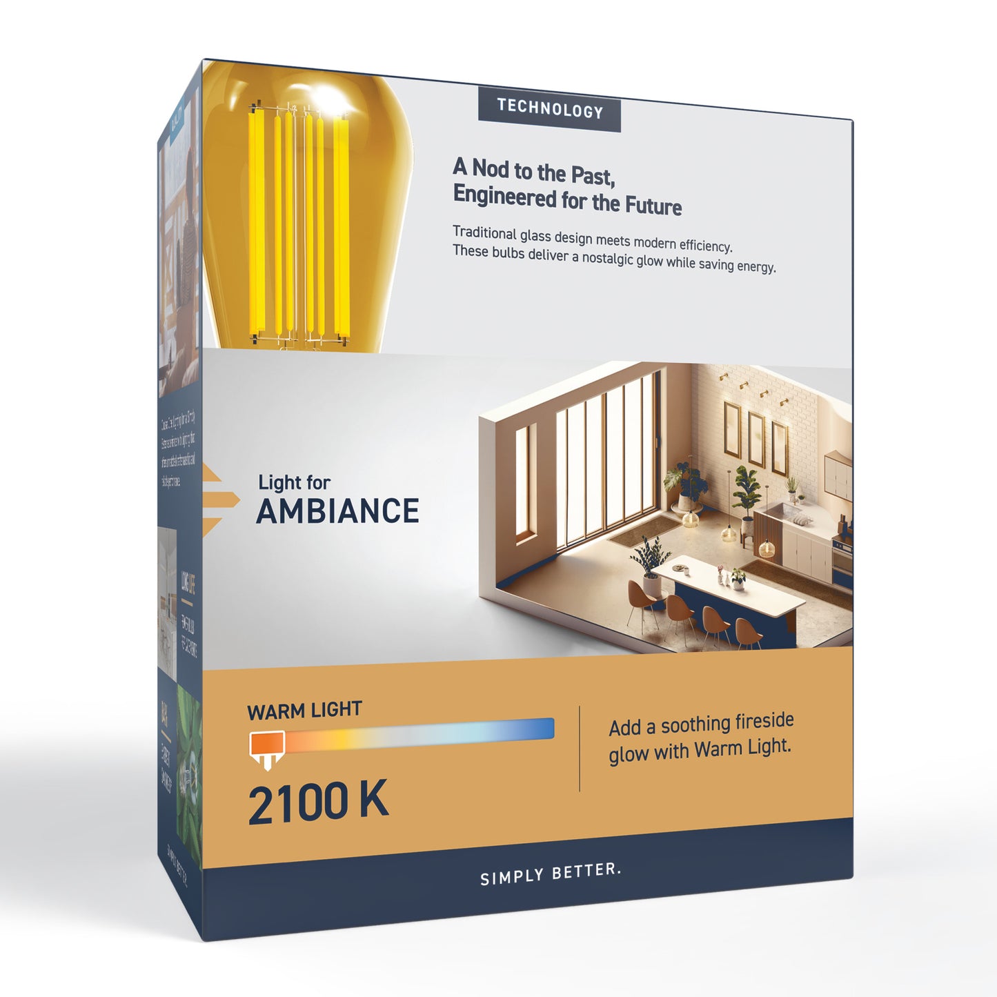 100W Replacement ST19 Vintage Filament Warm Light Medium E26 Base Dimmable LED Light Bulb (2-Pack)