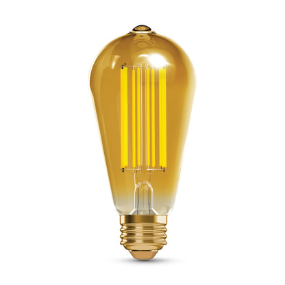 100W Replacement ST19 Vintage Filament Warm Light Medium E26 Base Dimmable LED Light Bulb (2-Pack)
