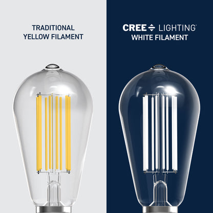 100W Replacement ST19 White Filament Soft White Medium E26 Base Dimmable LED Light Bulb (2-Pack)