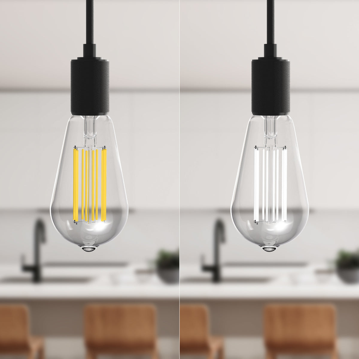 100W Replacement ST19 White Filament Daylight Medium E26 Base Dimmable LED Light Bulb (2-Pack)