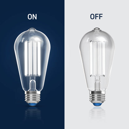 100W Replacement ST19 White Filament Daylight Medium E26 Base Dimmable LED Light Bulb (2-Pack)