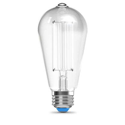 100W Replacement ST19 White Filament Daylight Medium E26 Base Dimmable LED Light Bulb (2-Pack)