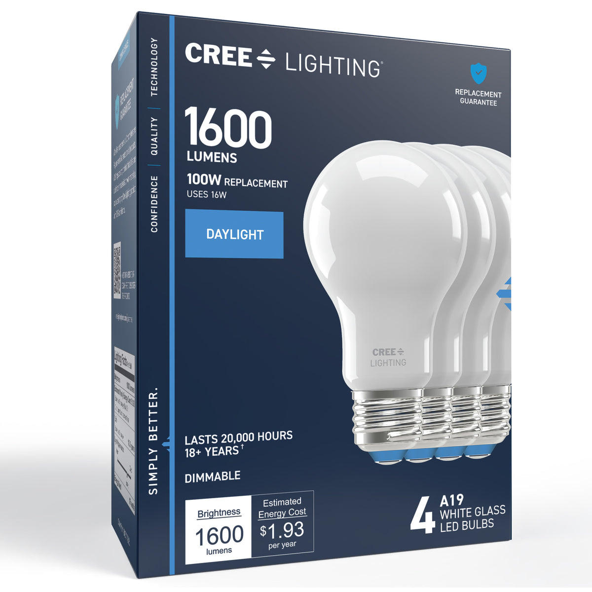 100W Replacement A19 Daylight Medium E26 Base Dimmable LED Light Bulb (4-Pack)
