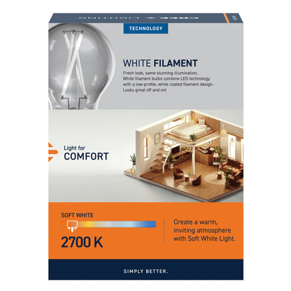 100W Replacement A19 White Filament Soft White Medium E26 Base Dimmable LED Light Bulb (4-Pack)