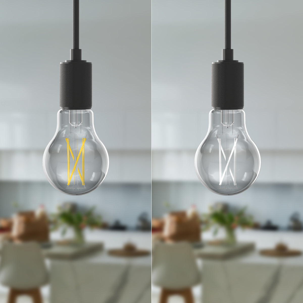 100W Replacement A19 White Filament Bright White Medium E26 Base Dimmable LED Light Bulb (4-Pack)