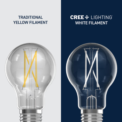 100W Replacement A19 White Filament Bright White Medium E26 Base Dimmable LED Light Bulb (4-Pack)