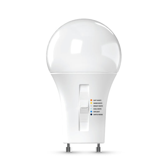 100W Replacement A19 5 Shades + Switch Mode Twist Lock GU24 Base Dimmable LED Light Bulb (2-Pack)
