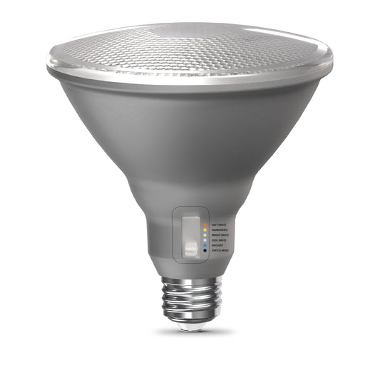 150W Replacement PAR38 Super Bright 5 Shades + Switch Mode Medium E26 Base Dimmable LED Light Bulb (2-Pack)