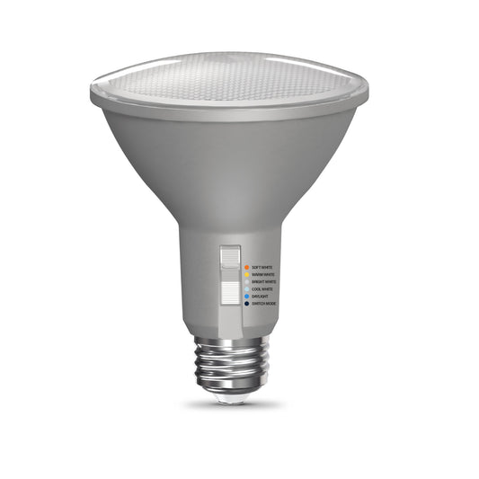 150W Replacement PAR30 Super Bright 5 Shades + Switch Mode Medium E26 Base Dimmable LED Light Bulb (2-Pack)