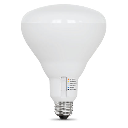 150W Replacement BR40 Super Bright 5 Shades + Switch Mode Medium E26 Base Dimmable LED Light Bulb (2-Pack)