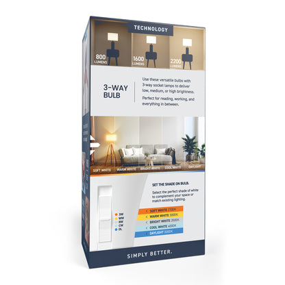 50/100/150W Replacement A21 Adjustable Brightness Switchable White Medium E26 Base Non-Dimmable LED Light Bulb