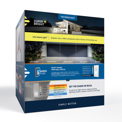 250W Replacement PAR38 Super Bright 5 Shades + Switch Mode Medium E26 Base Dimmable LED Light Bulb