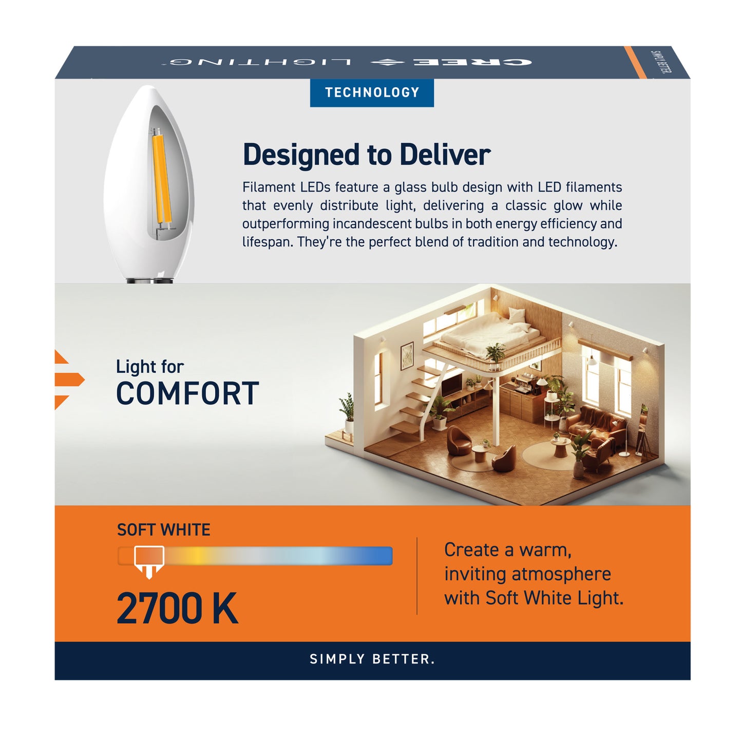 40W Replacement B10 Soft White Candelabra E12 Base Dimmable LED Light Bulb (3-Pack)