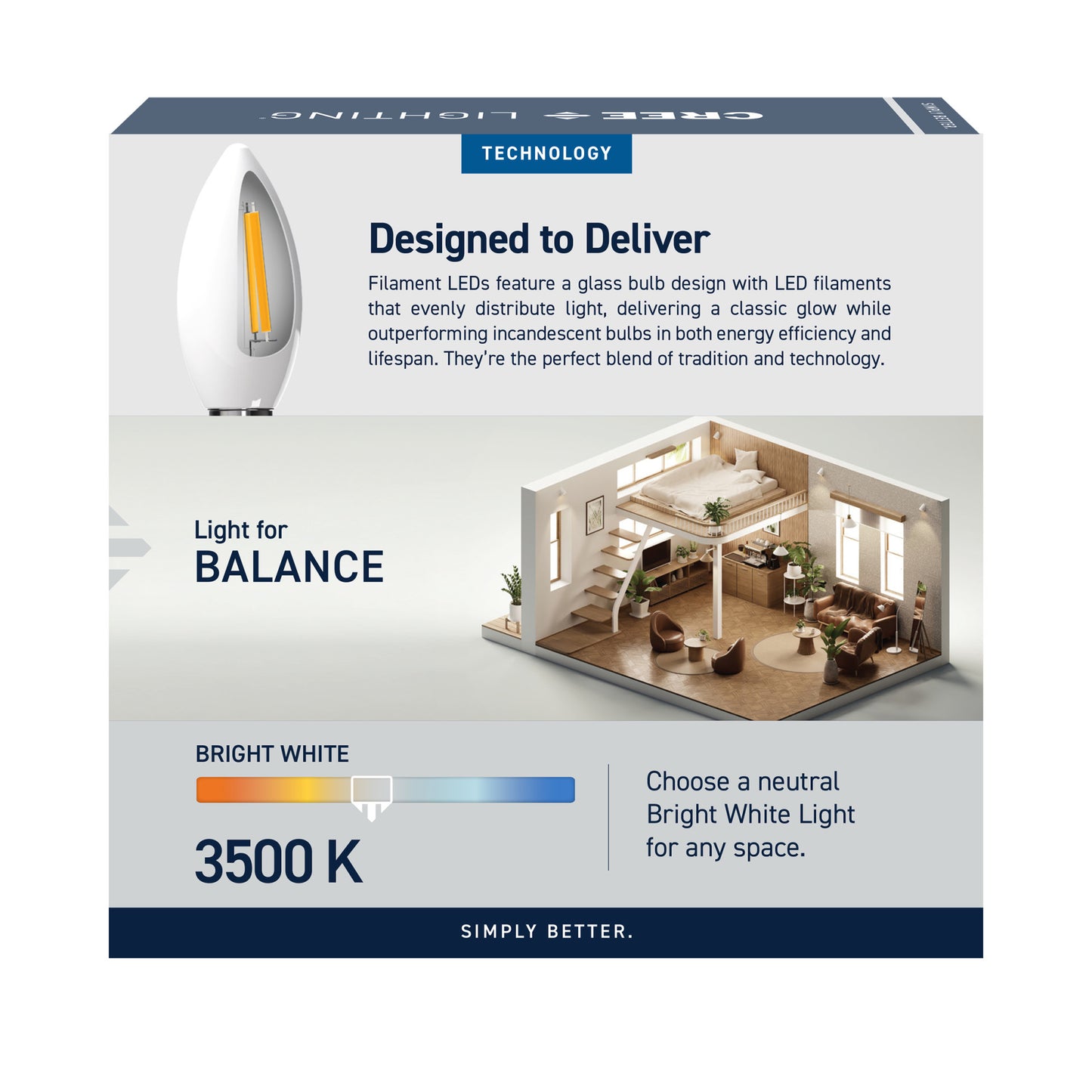 40W Replacement B10 Bright White Candelabra E12 Base Dimmable LED Light Bulb (3-Pack)