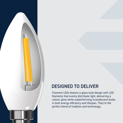 40W Replacement B10 Bright White Candelabra E12 Base Dimmable LED Light Bulb (3-Pack)