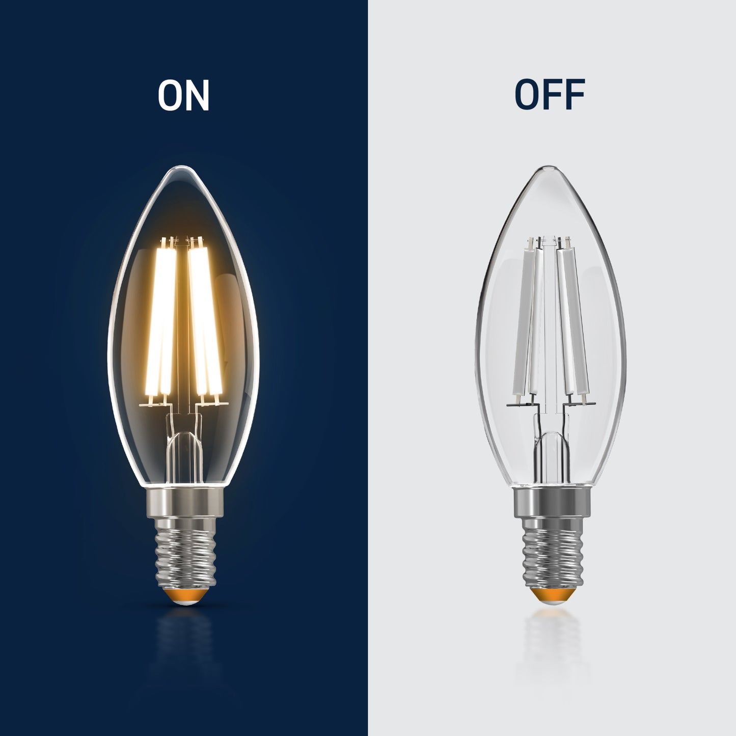 40W Replacement B10 White Filament Soft White Candelabra E12 Base Dimmable LED Light Bulb (3-Pack)