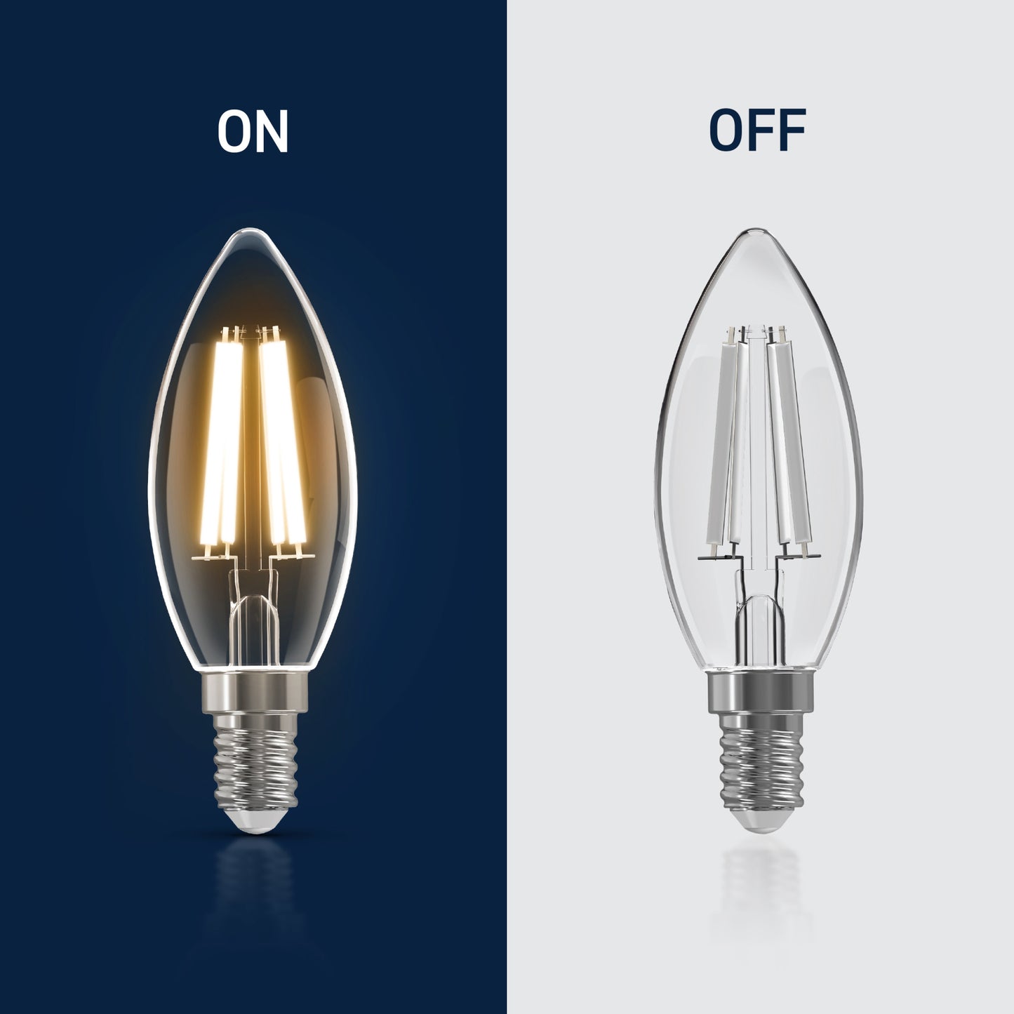 40W Replacement B10 White Filament Bright White Candelabra E12 Base Dimmable LED Light Bulb (3-Pack)