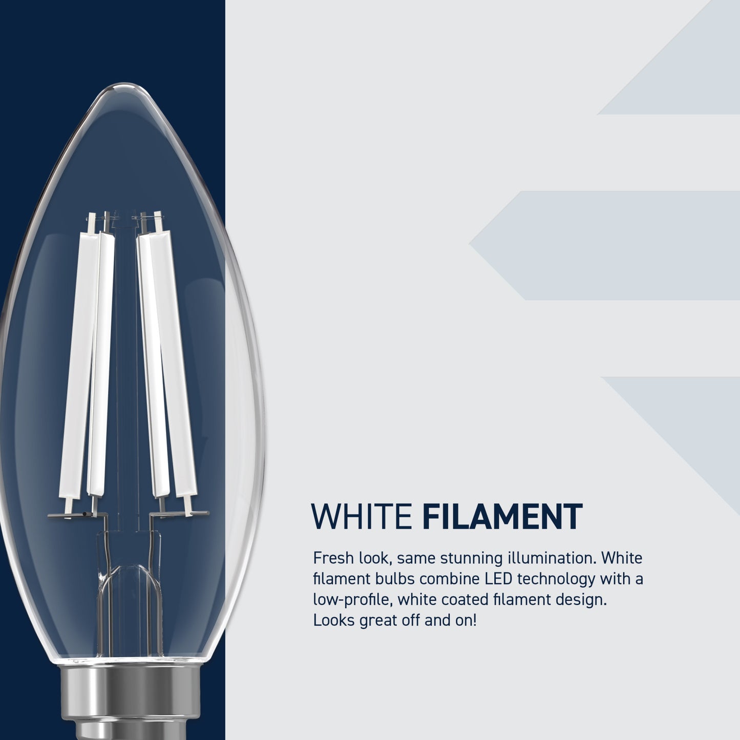 40W Replacement B10 White Filament Daylight Candelabra E12 Base Dimmable LED Light Bulb (3-Pack)