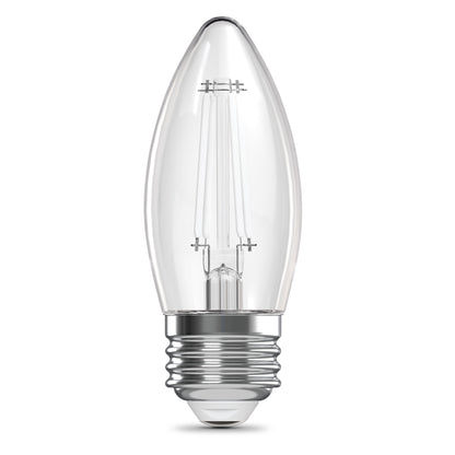 40W Replacement B10 White Filament Switchable White Medium E26 Base Dimmable LED Light Bulb (3-Pack)
