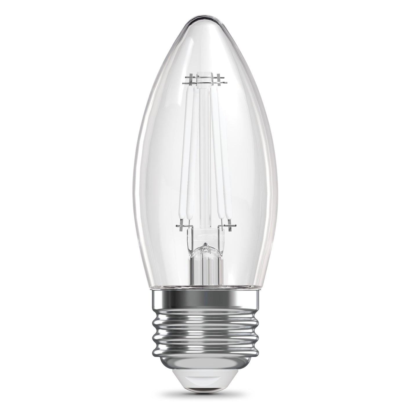 40W Replacement B10 White Filament Switchable White Medium E26 Base Dimmable LED Light Bulb (3-Pack)