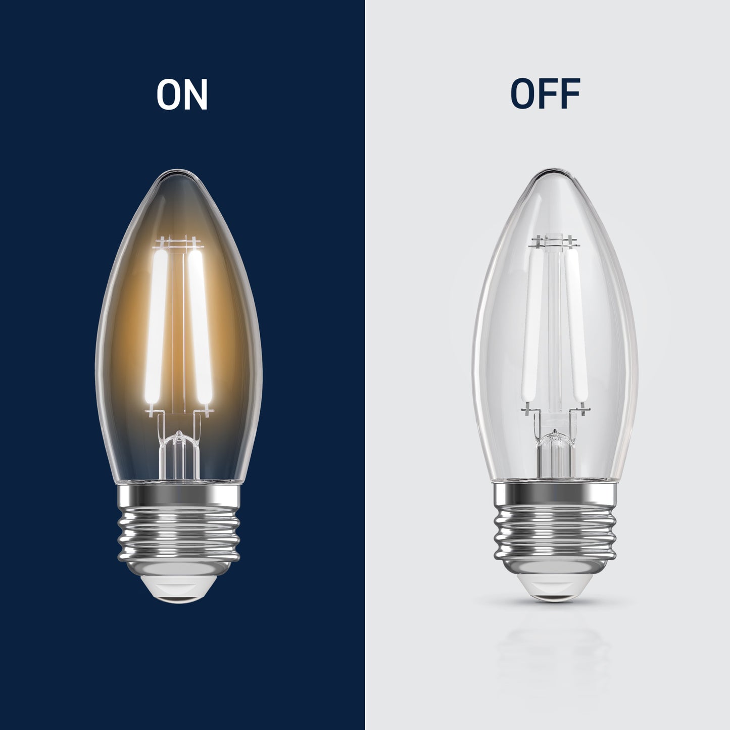 40W Replacement B10 White Filament Switchable White Medium E26 Base Dimmable LED Light Bulb (3-Pack)