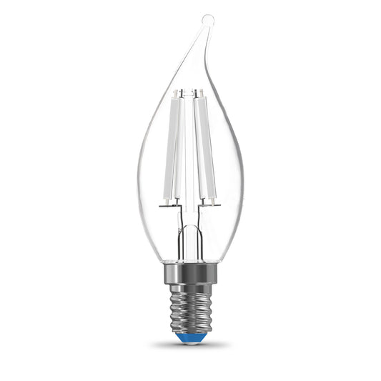 40W Replacement BA10 White Filament Daylight Candelabra E12 Base Dimmable LED Light Bulb (3-Pack)
