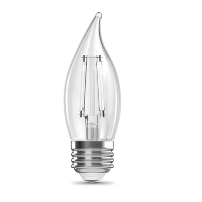 40W Replacement BA10 White Filament Switchable White Medium E26 Base Dimmable LED Light Bulb (3-Pack)