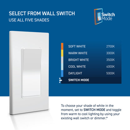 200W Replacement A21 Super Bright 5 Shades + Switch Mode Medium E26 Base Dimmable LED Light Bulb