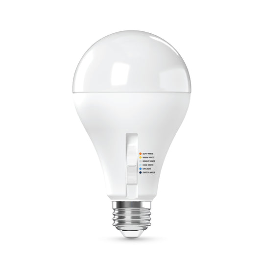 300W Replacement A23 Super Bright 5 Shades + Switch Mode Medium E26 Base Dimmable LED Light Bulb