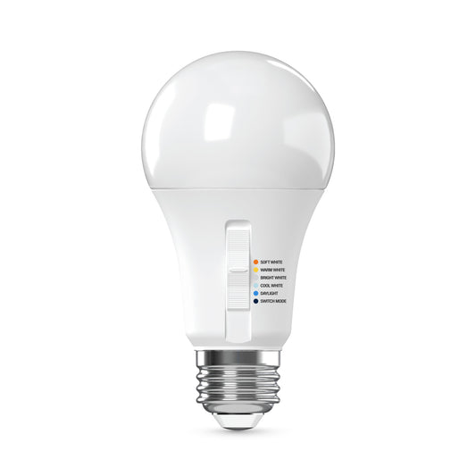 40W Replacement A19 5 Shades + Switch Mode Medium E26 Base LED Light Bulb (4-Pack)