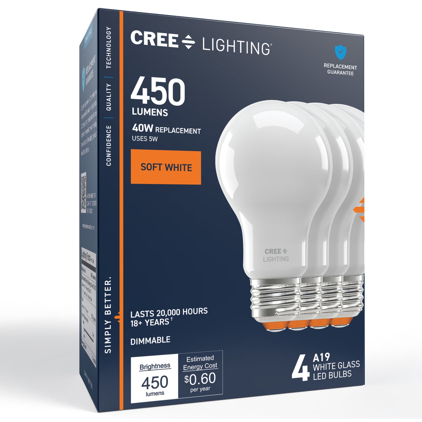 40W Replacement A19 Soft White Medium E26 Base Dimmable LED Light Bulb (4-Pack)