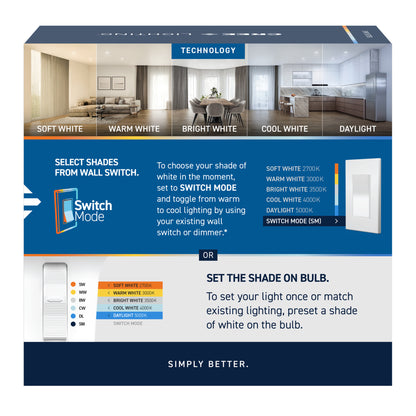 45W Replacement R20 5 Shades + Switch Mode Medium E26 Base Dimmable LED Light Bulb (2-Pack)
