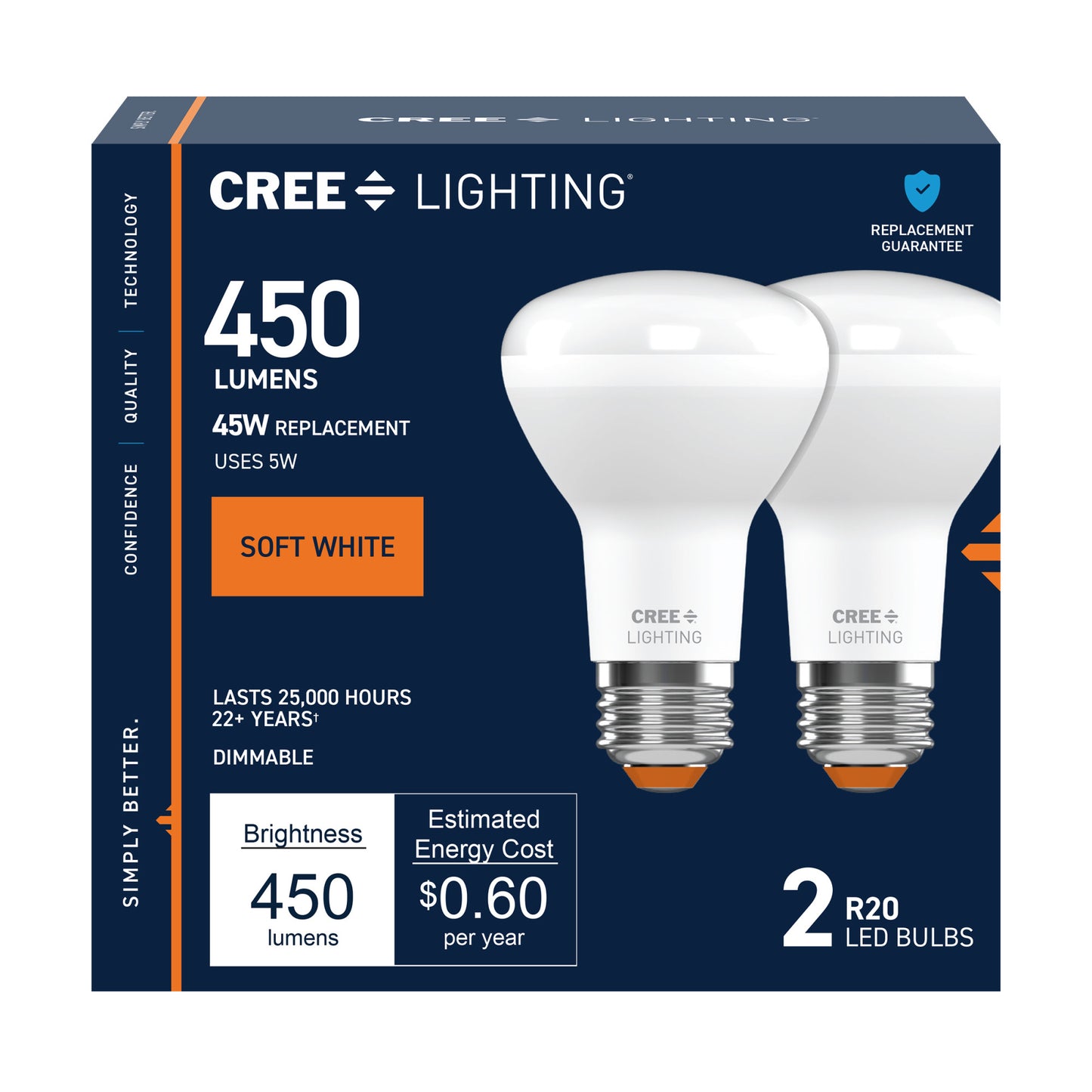 45W Replacement R20 Soft White Medium E26 Base Dimmable LED Light Bulb (2-Pack)