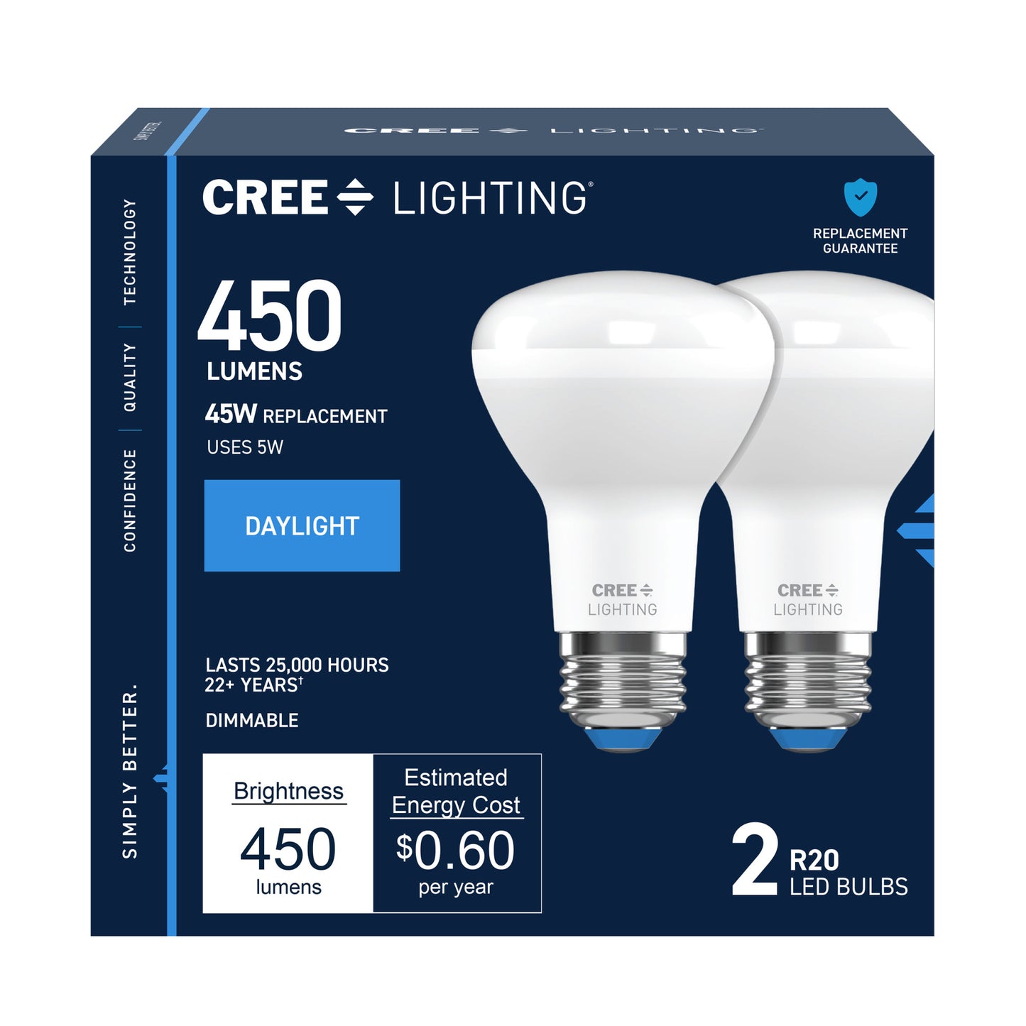 45W Replacement R20 Daylight Medium E26 Base Dimmable LED Light Bulb (2-Pack)