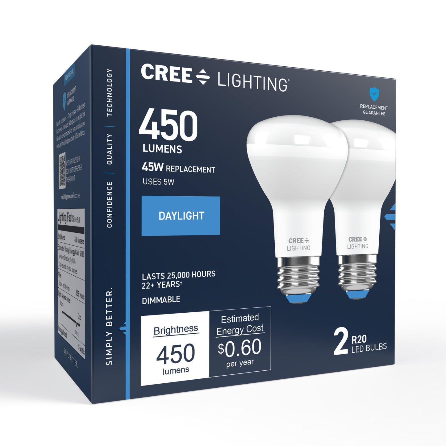 45W Replacement R20 Daylight Medium E26 Base Dimmable LED Light Bulb (2-Pack)