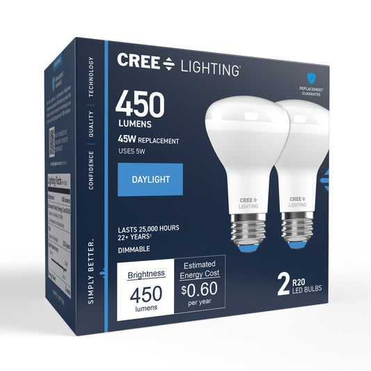 45W Replacement R20 Daylight Medium E26 Base Dimmable LED Light Bulb (2-Pack)